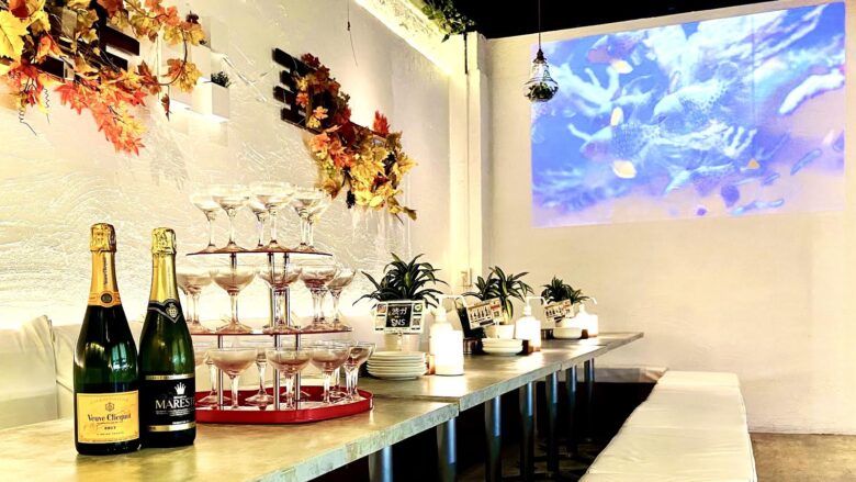 渋谷×貸切×忘年会「渋谷ピカリエリゾート本店」シャンパンタワー